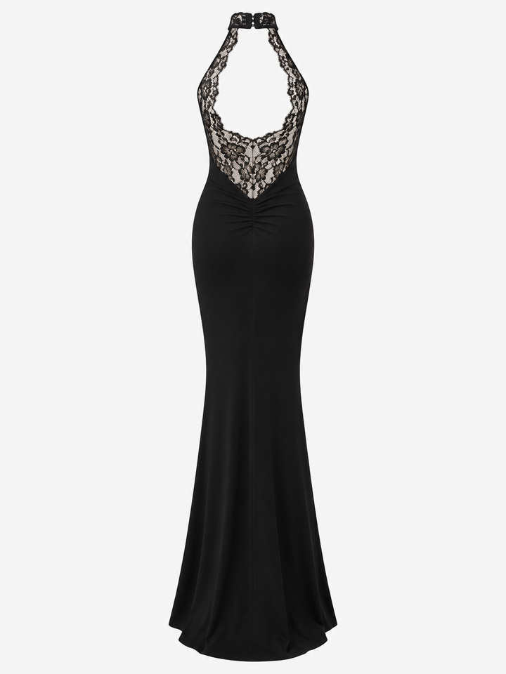 Noëlle Lace Halter Maxi Dress