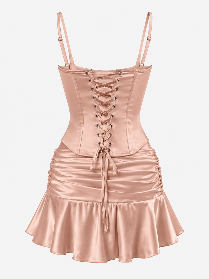 Celeste Satin Corset Mini Set