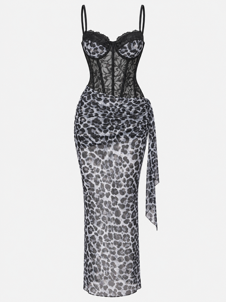 Romy Leopard Lace Maxi Dress