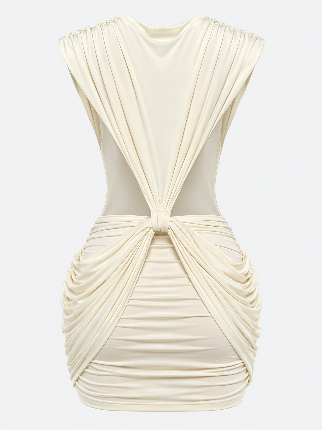 Éva Sexy Cross  Deep V-Neck Ruched Dress