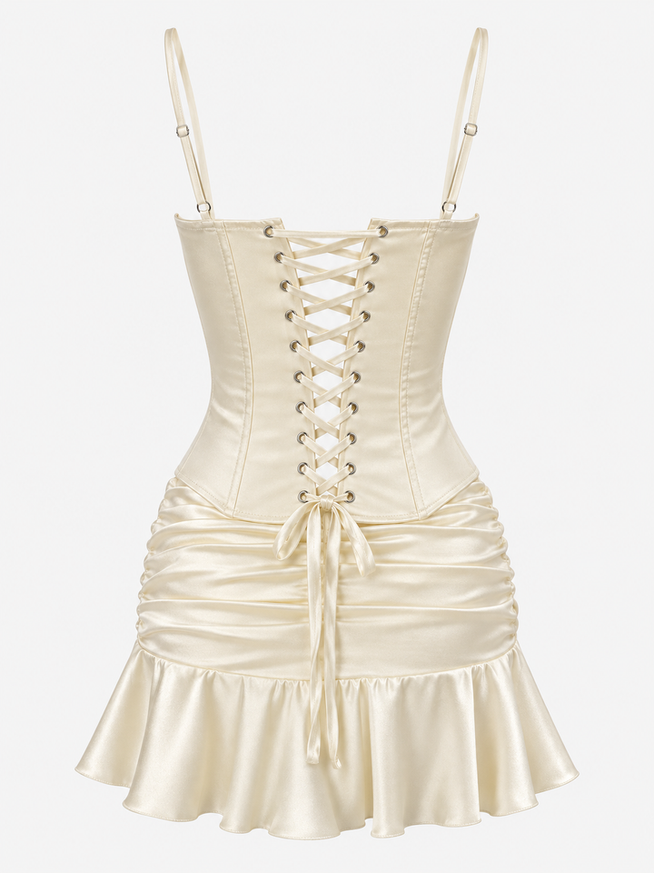 Celeste Satin Corset Mini Set