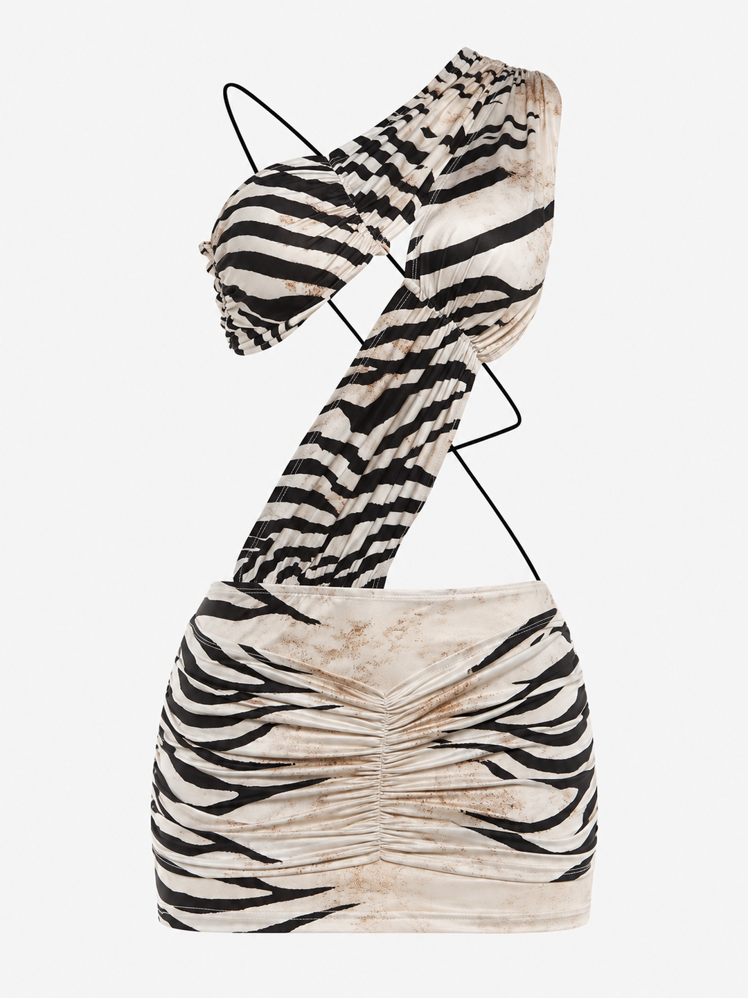 Zélie Zebra Cut-Out Mini Dress