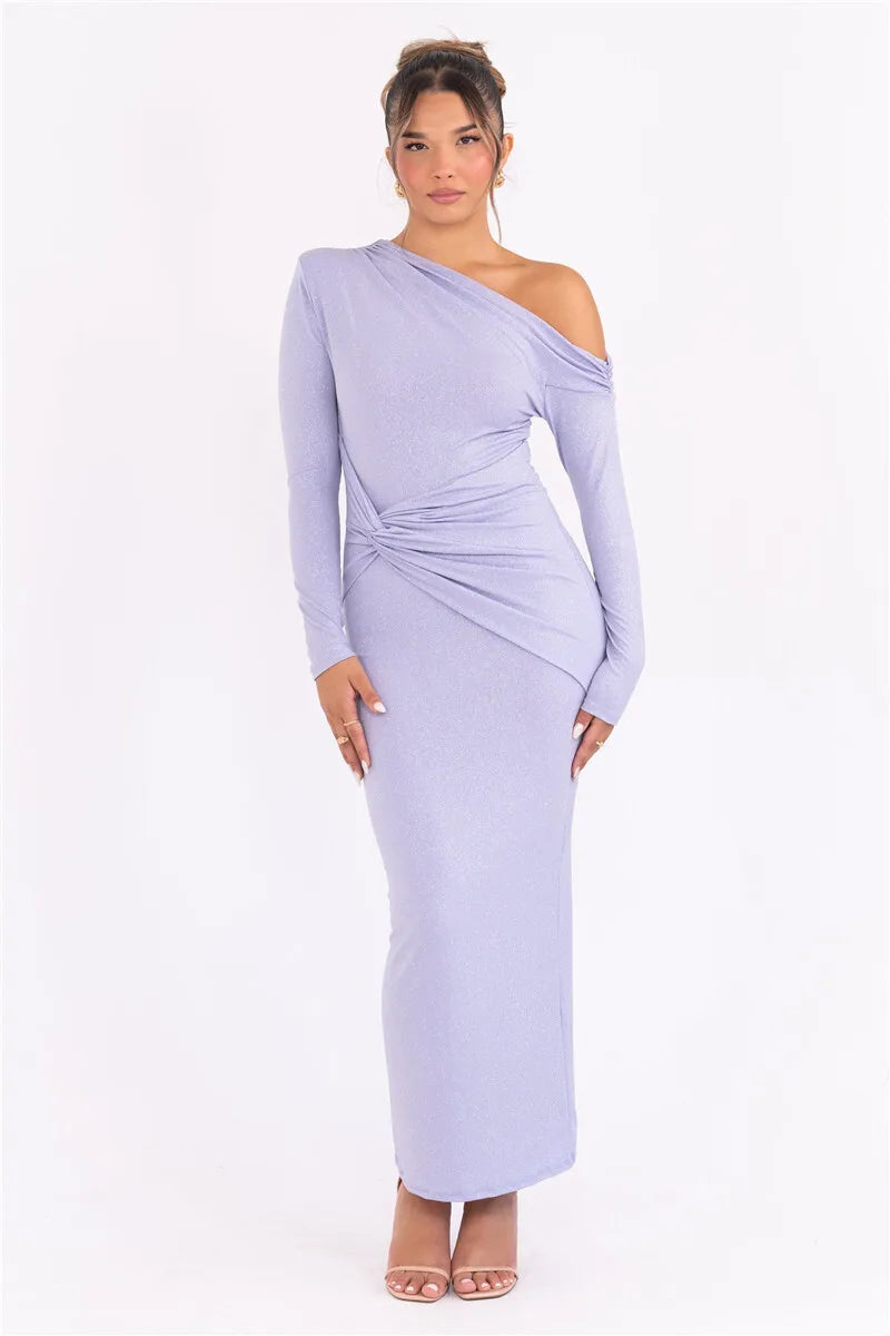 Sparkle Ruched Backless Maxi Dress