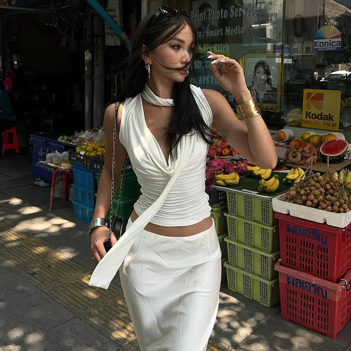 Camille Draped Halter Top