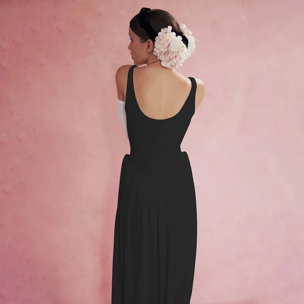 Sexy Draped Backless Maxi Dress