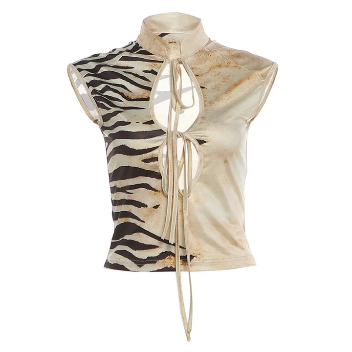 Naïa Animal Print Cut-Out Top
