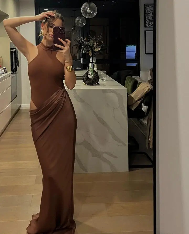 Sexy Satin Hollow Out Dress