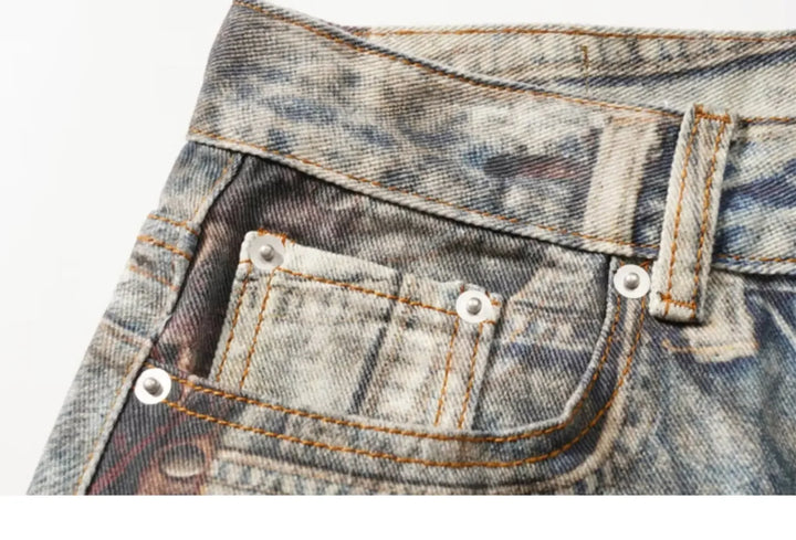 American Style Streetwear Distressed Jeans