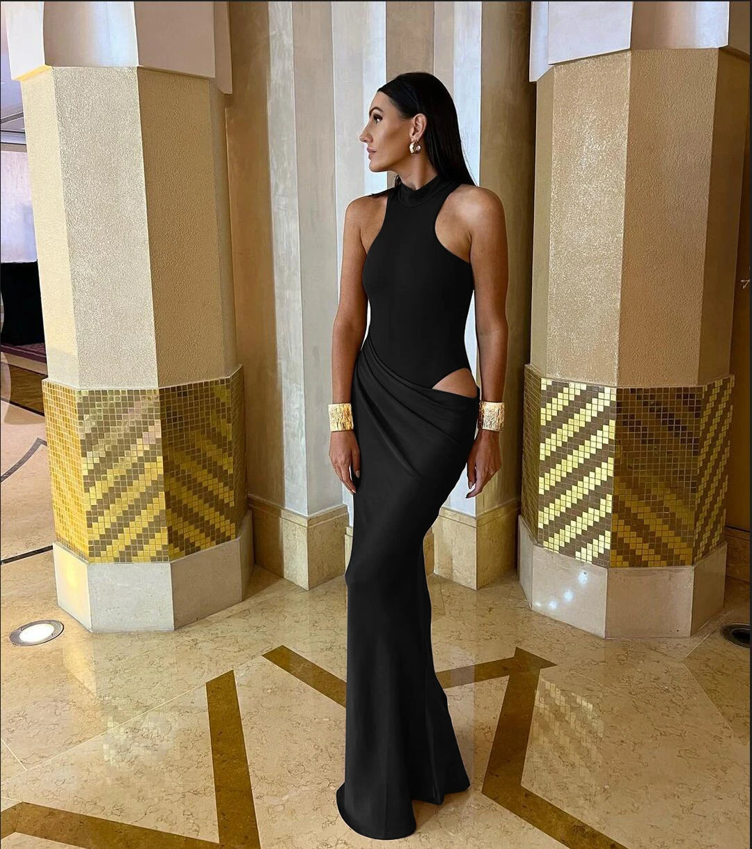 Sexy Satin Hollow Out Dress