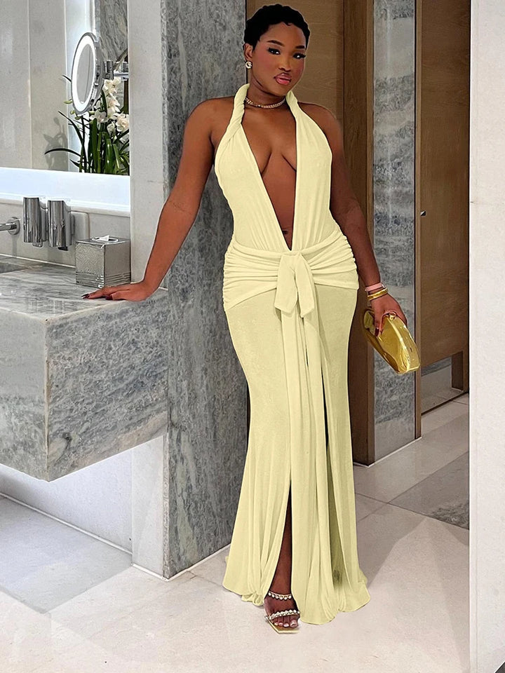 Elegant Peach Buttocks Sexy Dress