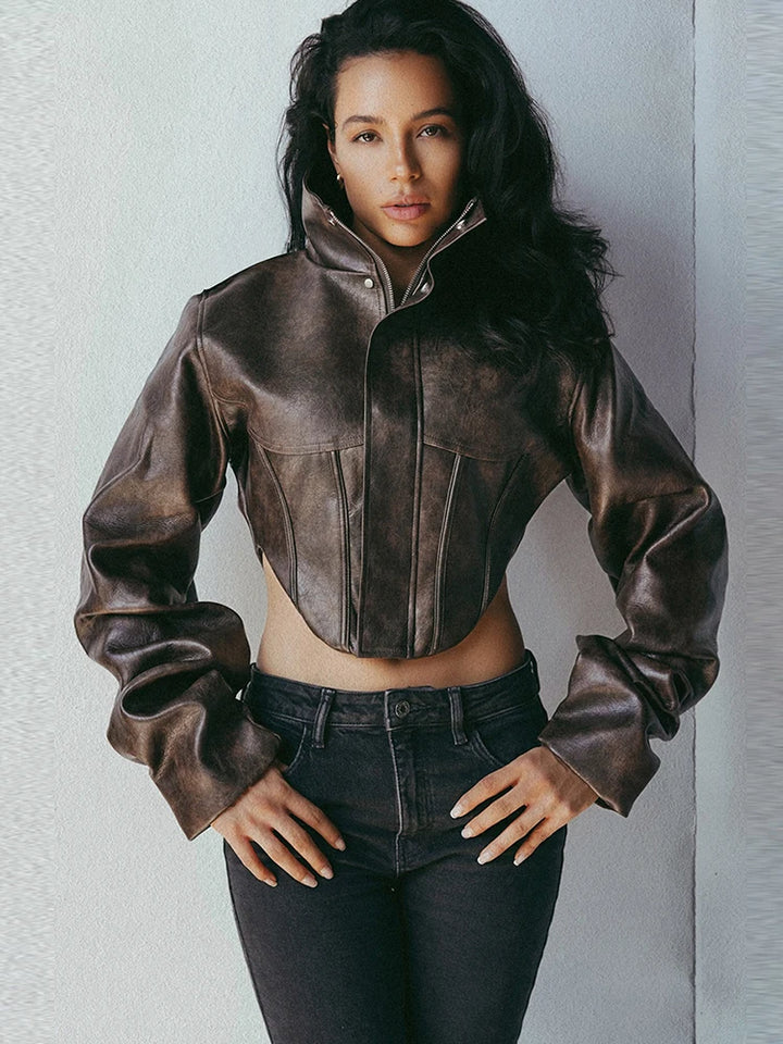 Raven Asymmetric Cropped Jacket
