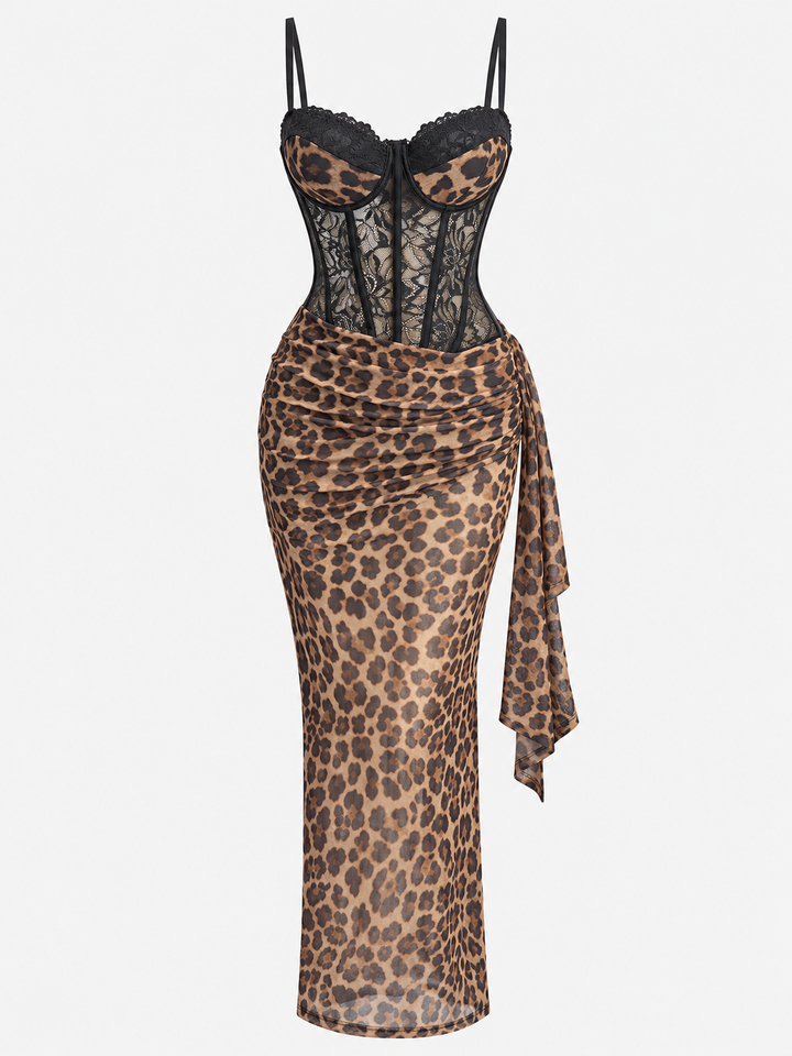Romy Leopard Lace Maxi Dress