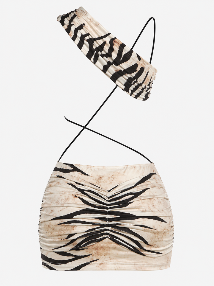 Zélie Zebra Cut-Out Mini Dress