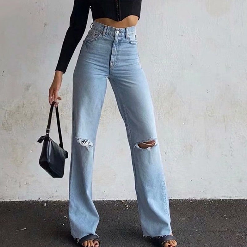 Hervlica Fashion Denim Ripped Jeans